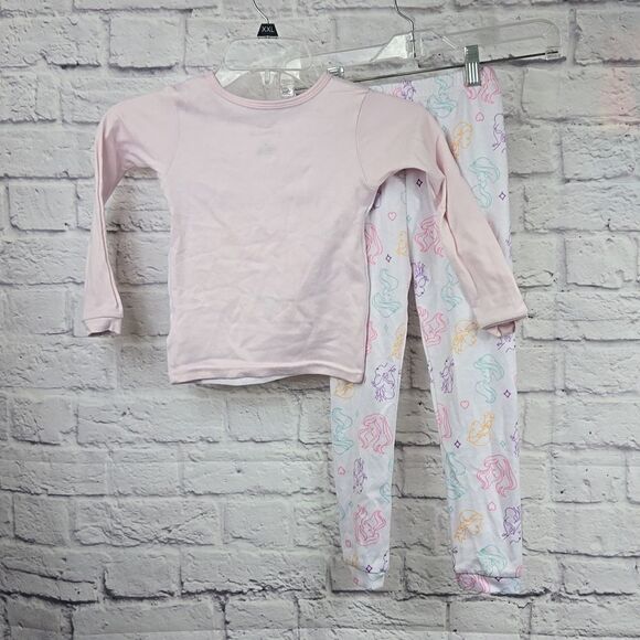 Disney Princess Soft Knit Girls Pajama 2pc Sleep Set Ariel Belle Tiana Jasmine - Picture 6 of 8